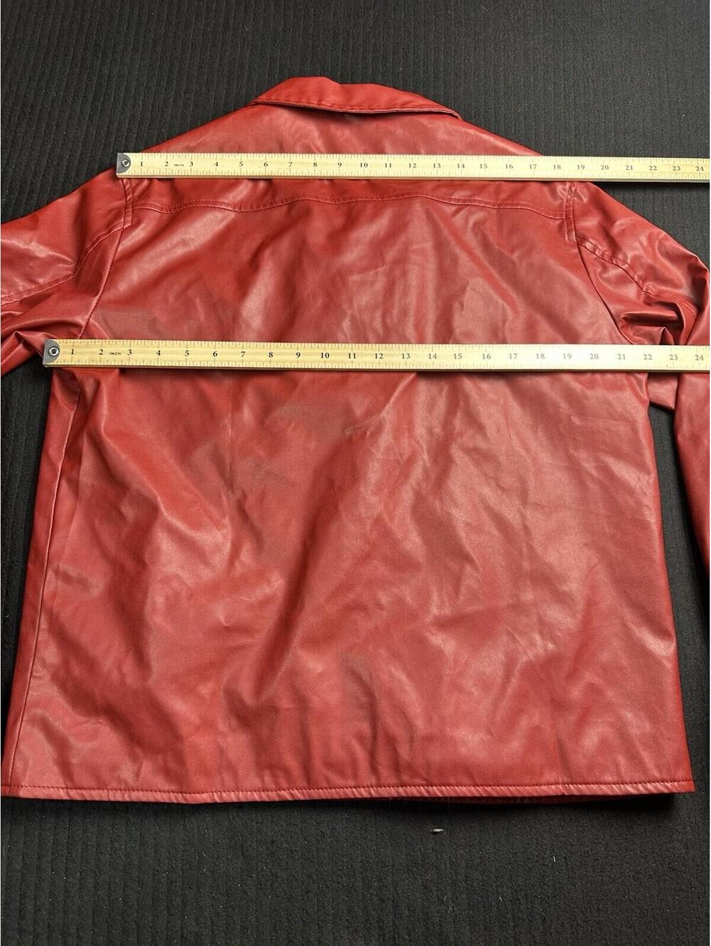 ❤️🔥 Unbranded Red Moto Faux Leather Jacket Women Size 2XL. 12-17 🔥❤️ - Picture 9 of 10
